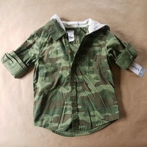 Carter's 3T Boys Camo Shirt with Hood NWT